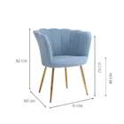 Poltrona Pétalas Aveludadas Eva Azul Claro