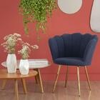 Poltrona Pétalas Aveludadas Eva Azul Marinho