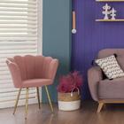 Poltrona Pétalas Aveludadas Eva Rosa