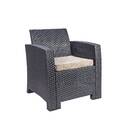 Poltrona Plástica Resina 78x70x63cm Rattan Grafite Aquaplás