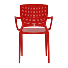 Poltrona Plástico Safira Vermelha 84x59cm