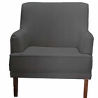 Poltrona Plus Size Florenza Luxo Linho Cinza Grafite