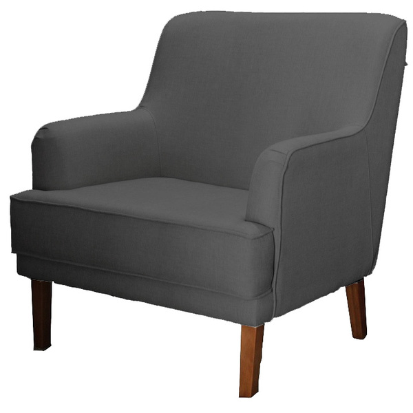 Poltrona Plus Size Florenza Luxo Linho Cinza Grafite