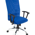 Poltrona Presidente Base Cromada Linha Tela Mesh Azul