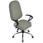 Poltrona Presidente Com Base Cromada Linha Blenda Cinza Cinza