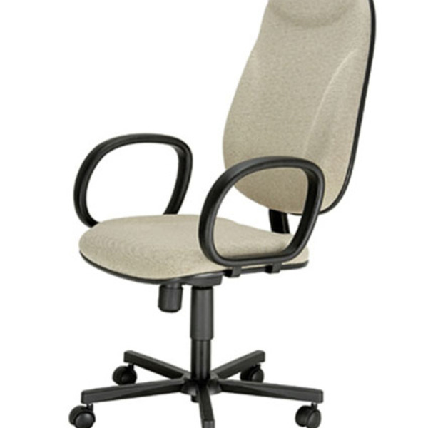 Poltrona Presidente Com Braços Linha Executive Cinza Marrom