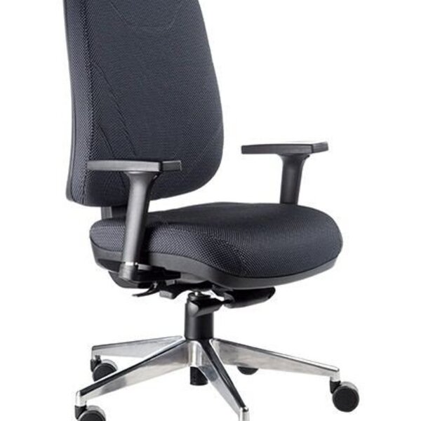 Poltrona Presidente Giratória Com Braços Linha York Preto Pre