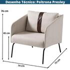 Poltrona Presley Tubular - Bege