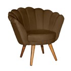 Poltrona Puff Pétala Em Veludo Decorativa Marrom