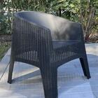 Poltrona Rattan Sintético Vime P/jardim Ibiza Preta Kit 2 Un