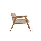 Poltrona Ravena Algodão Bege E Nogueira