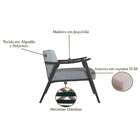 Poltrona Ravena Algodão Cinza E Preta