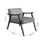 Poltrona Ravena Algodão Cinza E Preta