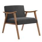 Poltrona Ravena Nogueira E Cinza