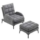 Poltrona Recamier Com Puff Hoenheim Cinza Escuro