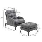 Poltrona Recamier Com Puff Hoenheim Cinza Escuro