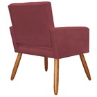 Poltrona Recepção Camila Suede Bordo Pés Palito - Vallisa Dec