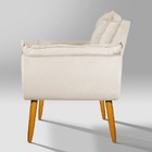 Poltrona Recepção Opala Suede Bege - Vallisa Decor