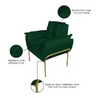 Poltrona Recepção Suede Verde Base Dourada - Vallisa Decor