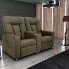 Poltrona Reclinável 2 Lugares Kassel  Veludo Light Cappuccino