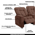 Poltrona Reclinável 3 Lugares Para Sala De Cinema Pequim Velu