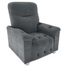 Poltrona Reclinável  Papai Bristol Veludo Cinza