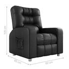 Poltrona Reclinável Almofada Derby Sintetico Preto