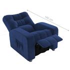 Poltrona Reclinável Almofada Derby Veludo Azul