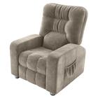 Poltrona Reclinável Almofada Roma Veludo Maserati Cappuccino