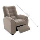 Poltrona Reclinável Almofadada Luka Veludo Cappuccino