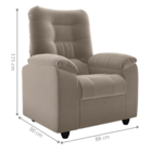 Poltrona Reclinável Almofadada Ripon Veludo Cappuccino