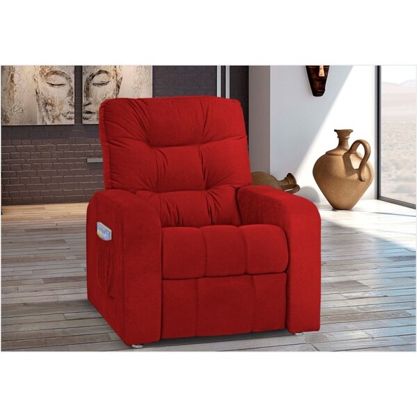 Poltrona Reclinável Azera Mx-7 Suede Animale Vermelho - Matrix