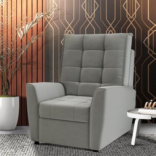 Poltrona Reclinável Camurça Veludo Eliot Shop Jm