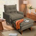 Poltrona Reclinável Com Puff Estofado Multimóveis Cr45254