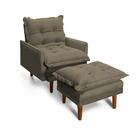 Poltrona Reclinável Com Puff Estofado Multimóveis Cr45254