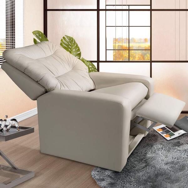 Poltrona Reclinável Corino Bege Benim Shop Jm