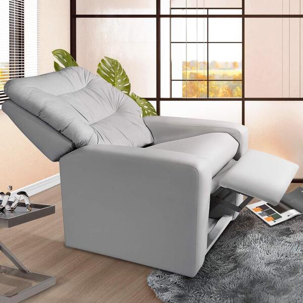 Poltrona Reclinável Corino Branco Benim Shop Jm