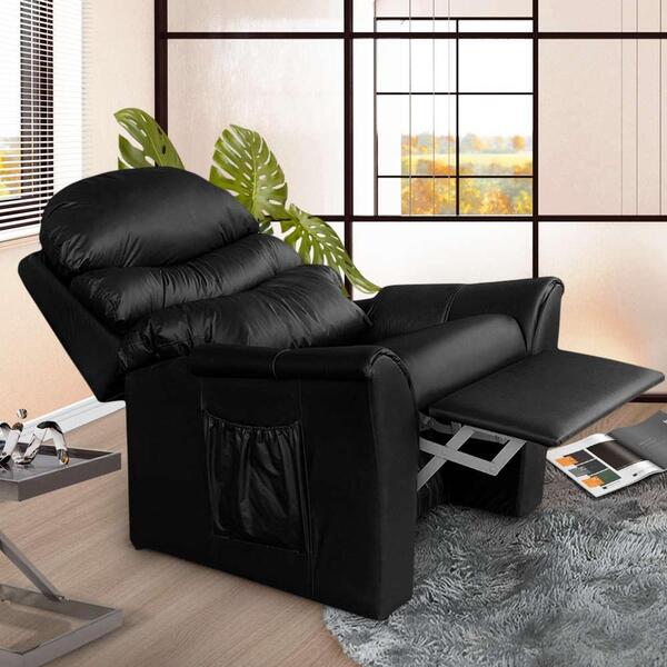 Poltrona Reclinável Corino Preto Sharpay Shop Jm