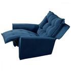 Poltrona Reclinavel Da Mamãe Carinho Tecido Veludo Azul