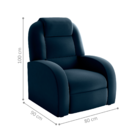 Poltrona Reclinável De Descanso Kai Veludo Azul