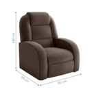 Poltrona Reclinável De Descanso Kai Veludo Marrom