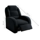 Poltrona Reclinável De Descanso Kai Veludo Preto