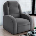 Poltrona Reclinável De Descanso Lyon Veludo Cinza