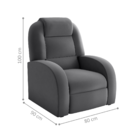 Poltrona Reclinável De Descanso Lyon Veludo Cinza