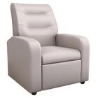 Poltrona Reclinável Decorativa Jersey Sintético Bege