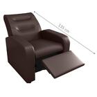 Poltrona Reclinável Decorativa Jersey Sintético Marrom