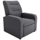 Poltrona Reclinável Decorativa Jersey Veludo Light Cinza