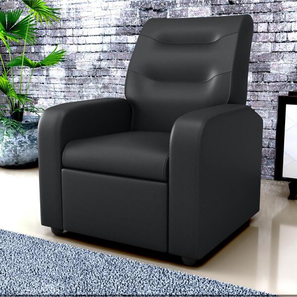 Poltrona Reclinável Decorativa Sophia Sintético Preto