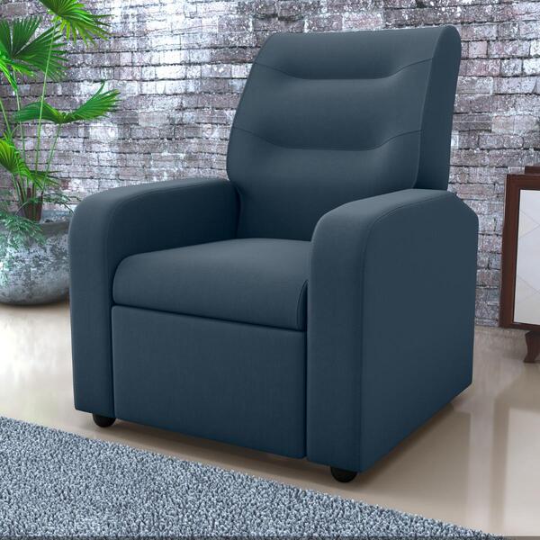 Poltrona Reclinável Decorativa Sophia Veludo Light Petróleo