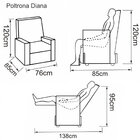 Poltrona Reclinavel Diana Tecido Polipropileno 1880 - Cinza -